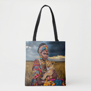 Fantasy Niedliche Afrikanerin Löwe Tasche
