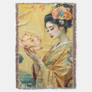 Fantasy Niedliche Blume Japanisches Mädchen Decke