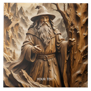 Fantasy Niedliche Holzschnitzmaschine Fliese