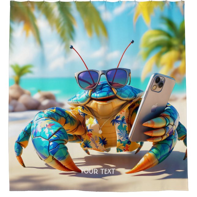 Fantasy Niedliche Muschel Crab Beach Duschvorhang (Vorderseite)
