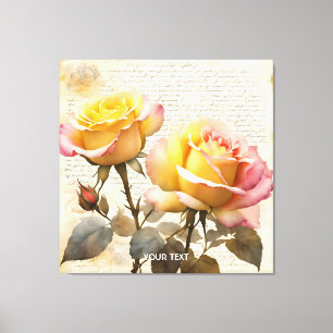 Fantasy Niedliche Rose Briefe schreiben Leinwanddruck