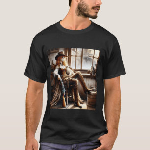 Fantasy Niedliche Rothaarige Cowgirl T-Shirt