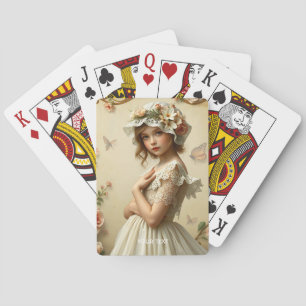 Fantasy Niedliche Viktorianische Girl-Blume Spielkarten