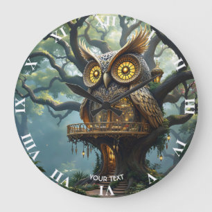 Fantasy-Niedlicher Eukalyptuswald Große Wanduhr
