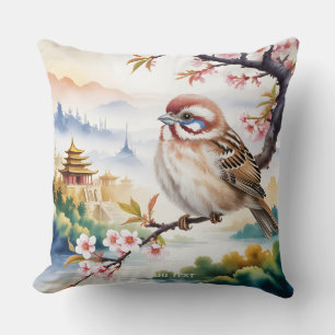 Fantasy Niedliches chinesisches Vogelblossom Kissen