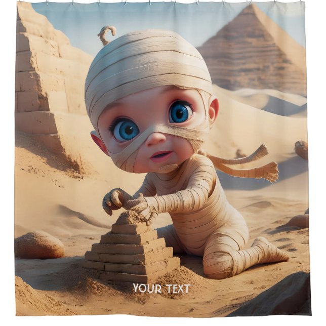 Fantasy Niedliches Kleinkind Ancient Ägypten Duschvorhang (Vorderseite)