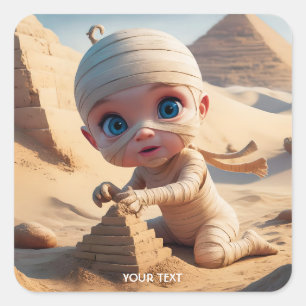 Fantasy Niedliches Kleinkind Ancient Ägypten Quadratischer Aufkleber