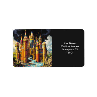 Fantasy Niedliches Schloss von Cappella Santa Mari Adressaufkleber