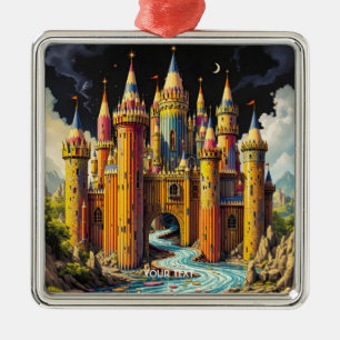 Fantasy Niedliches Schloss von Cappella Santa Mari Ornament Aus Metall