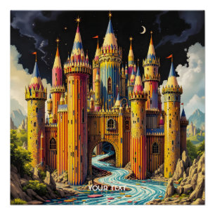 Fantasy Niedliches Schloss von Cappella Santa Mari Poster