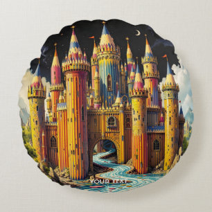 Fantasy Niedliches Schloss von Cappella Santa Mari Rundes Kissen