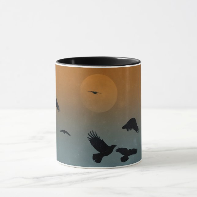 Fantasy Night Of A Full Moon And Crows Tasse (Zentrum)