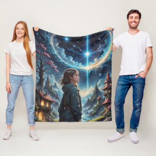 Fantasy Night Sky Szene Fleecedecke