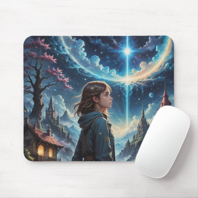 Fantasy Night Sky Szene Mousepad (Mit Mouse)