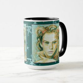 Fantasy Pagan Tattooed Woman Portrait Tasse