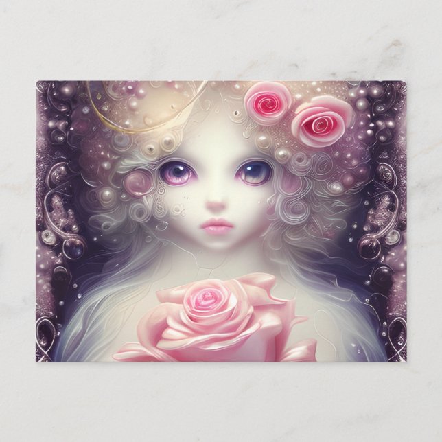 Fantasy Painting a SciFi Fuffly Baby Cat Postkarte (Vorderseite)