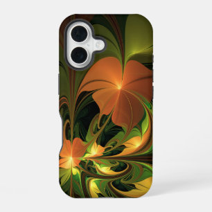 Fantasy-Pflanze Abstrakt Grün Rost Braun Fraktal iPhone 16 Hülle