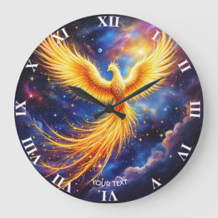 Fantasy Phoenix Stars Space Große Wanduhr