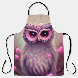 Fantasy Pink Fluffy Kawaii Owl Schürze