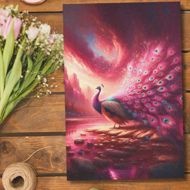Fantasy Pink Peacock In rosa Welt Seidenpapier (Von Creator hochgeladen)
