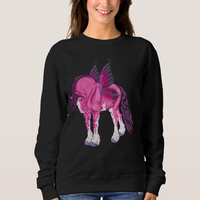Fantasy Pixie Fairy Clydesdale Pferd Sweatshirt (Vorderseite)