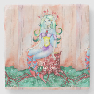 Fantasy Pixie Fairy Thunder_Cove Steinuntersetzer