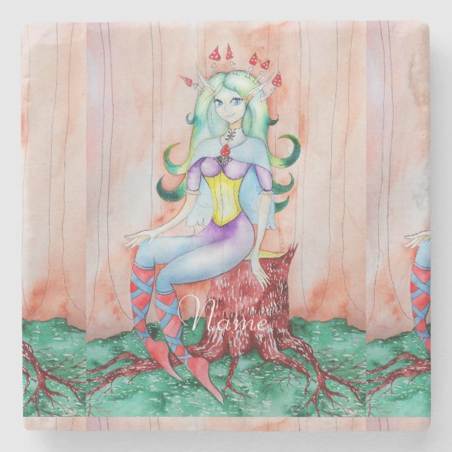 Fantasy Pixie Fairy Thunder_Cove Steinuntersetzer (Vorderseite)