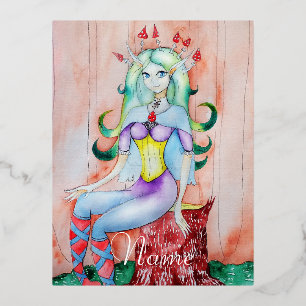 Fantasy-Pixie-Fee Thunder_Cove Folien Feiertagspostkarte