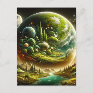 Fantasy-Planet – Magische kosmische Natur Postkarte