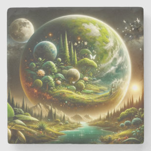 Fantasy-Planet – Magische kosmische Natur Steinuntersetzer