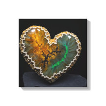 Fantasy Plume Agate Heart Canvas Print