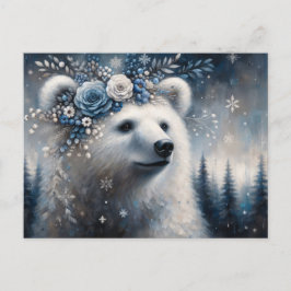 Fantasy Polar Bear Winter Wonderland Postkarte