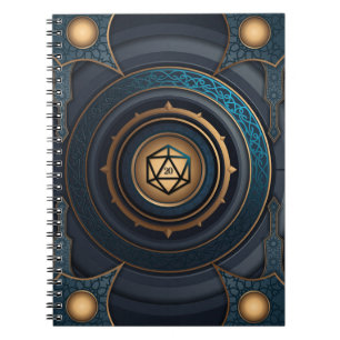 Fantasy Polyhedral D20 Dice Tabletop RPG Notizblock