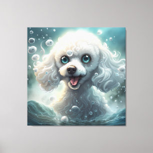 Fantasy Poodle - Premium Wrapped Canvas (Gloss) Leinwanddruck