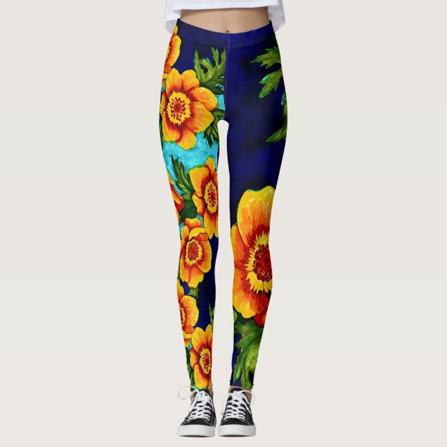 Fantasy Poppies Leggings (Vorderseite)