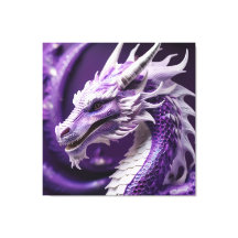 Fantasy-Portrait eines Lila und weißen Drachen