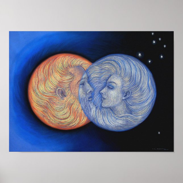 Fantasy Poster Sun Moon Romantische Gottheit Kunst (Vorne)