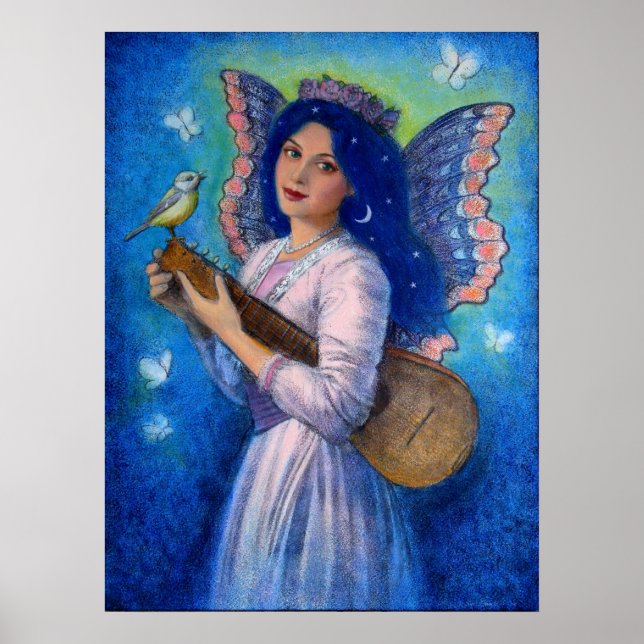 Fantasy Posters, Music Bird Faiy, Blue Hair Lady Poster (Vorne)