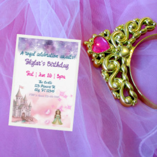 Fantasy Princess Burg Geburtstag Einladung