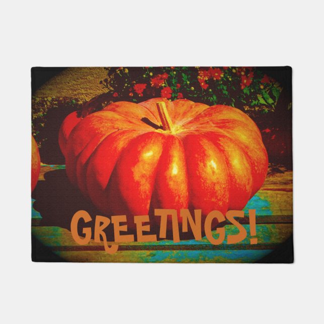 Fantasy Pumpkin Grüße auf einem Fußmatte (Vorderseite)
