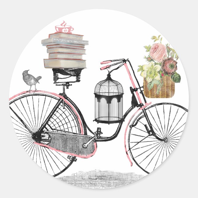 Fantasy Push Bike Runder Aufkleber (Vorderseite)