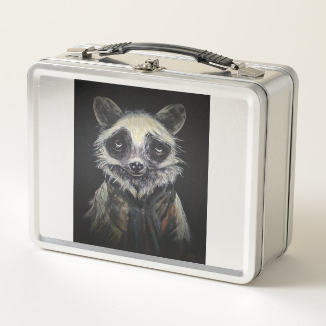 Fantasy Raccoon Metal Lunchbox (Vorderseite)