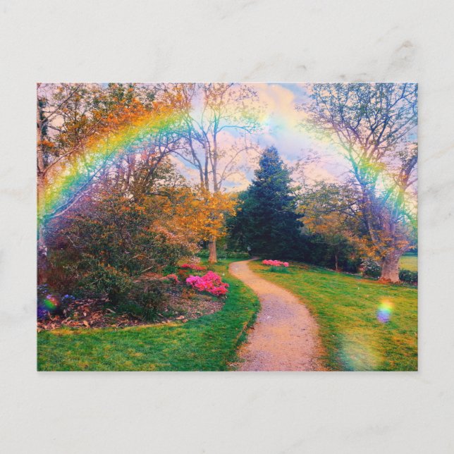 Fantasy Rainbow Garden Postkarte (Vorderseite)