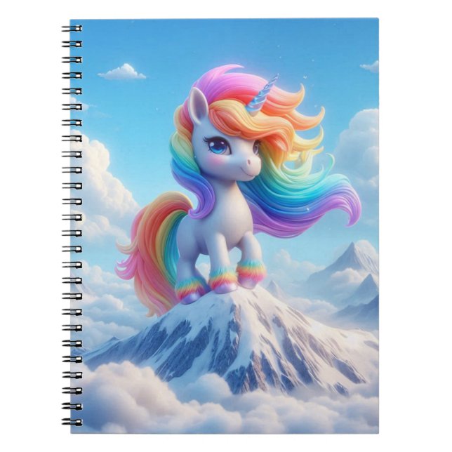 Fantasy Rainbow Unicorn Notizblock (Vorderseite)