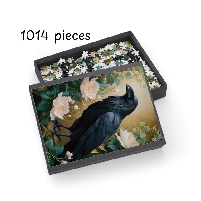 Fantasy Raven & Bloom - Zauberhafte mystische Kuns (Fantasy Raven & Bloom – Enchanted Mystical Art Jigsaw Puzzle)