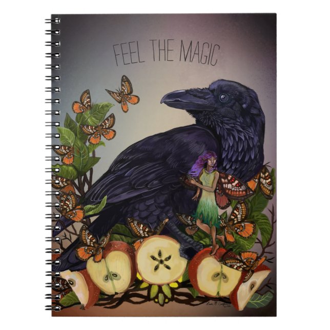 Fantasy Raven Fee Art Notizblock (Vorderseite)