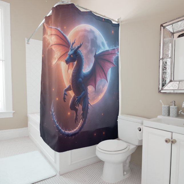 Fantasy Realm Bath Decor: Dragon Shower Curtain Duschvorhang (Beispiel)