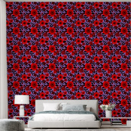 Fantasy Red and Purple Jungle Floral Tapete