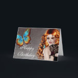 Fantasy Redhead with Butterfly Birthday Card Karte<br><div class="desc">add your own message inside (this card is blank inside - click CUSTOMIZE to add a message for us print for you!) ... . © 2004-2015 MarloDee Designs: All rights reserved. All necessary lications have been purchased and are wir gehen. Bilder auf der Website NOT PUBLIC DOMAIN. You may not...</div>