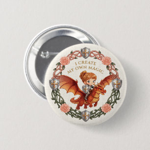 Fantasy-Ritter-Prinzessin-Drache Individuelle Ästh Button